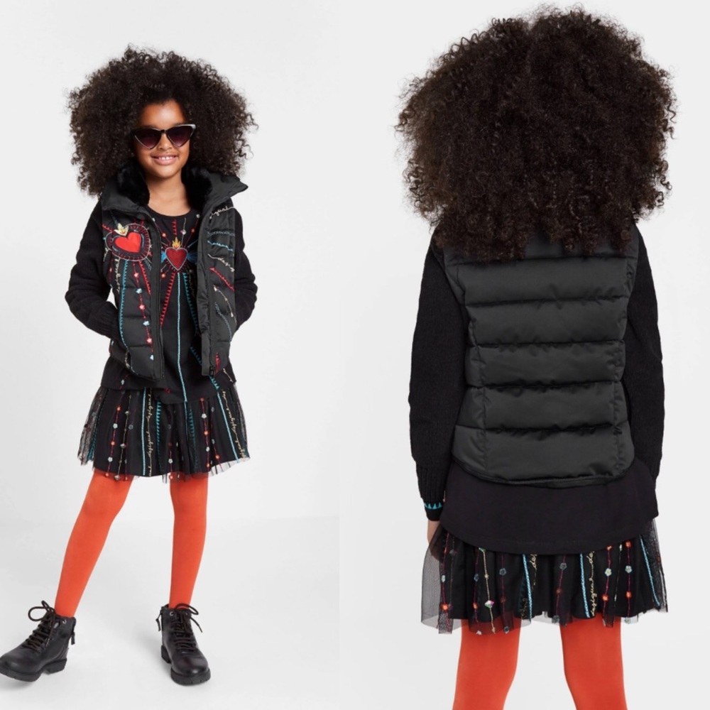 Desigual Girls Two in One Embroidered Jacket